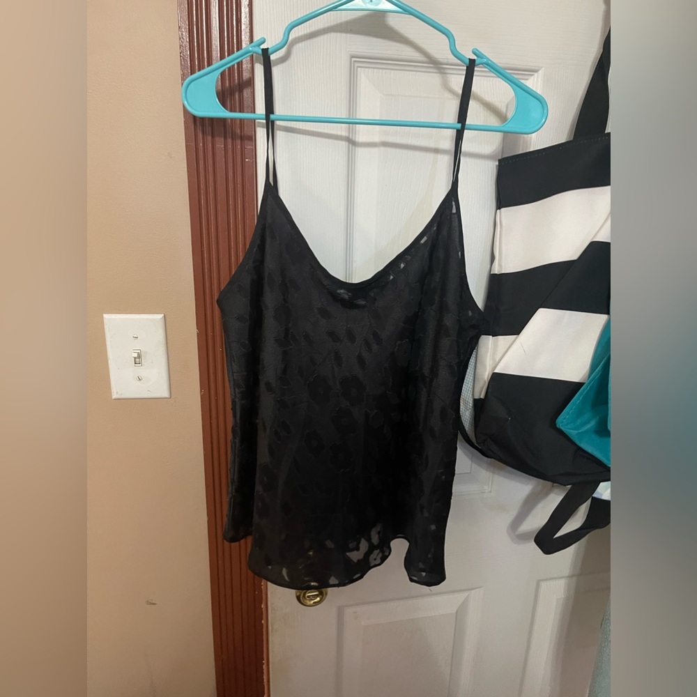 Black mesh tank top